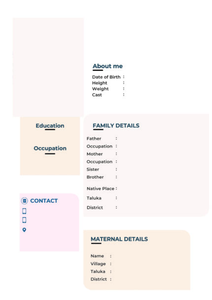Modern Minimal Biodata Template for Marriage with Elegant Pastel Layout BIOD031