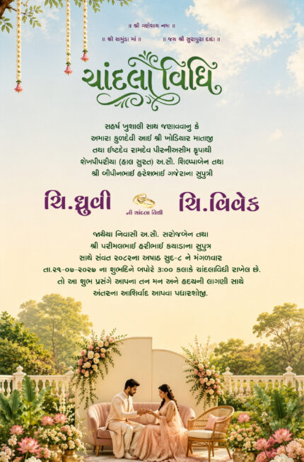 Garden Theme Engagement Invitation | Luxury Floral Ring Ceremony Card | Premium Digital Engagment card ENGNEW26014