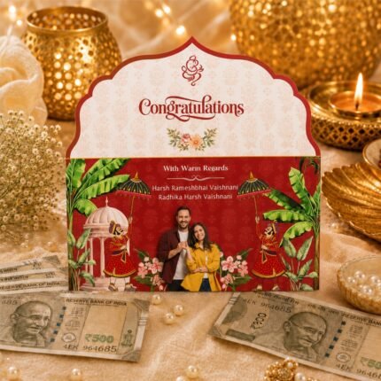 Designer Wedding Money Envelope | Premium Shagun Lifafa | Congratulations Cash Gift Envelope